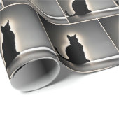 グロー付き猫シルエット ラッピングペーパー (ロールコーナー)