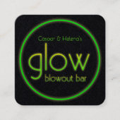 グロー吹き出しバーあなたの名前を追加Neon Green スクエア名刺 (正面)