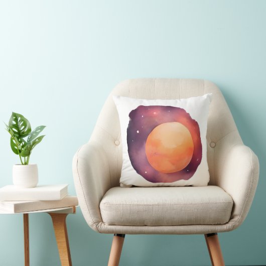 グロー太陽の：コズミックウォーターカラーアート クッション (椅子)