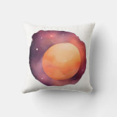 グロー太陽の：コズミックウォーターカラーアート クッション (裏面)
