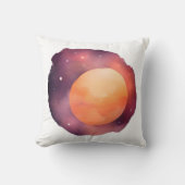 グロー太陽の：コズミックウォーターカラーアート クッション (正面)