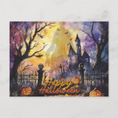 グロー幽霊のよく出るハロウィーン シーズンポストカード (正面)