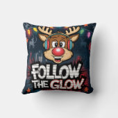 グロー後を追フェスティバルルドルフクリスマスライト クッション (裏面)
