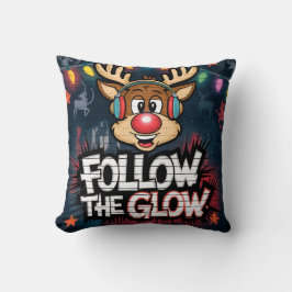 グロー後を追フェスティバルルドルフクリスマスライト クッション