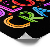 グロー熱狂するパーティーレトロNeon 80sレイブカラー ポスター (角)