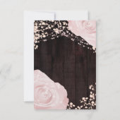 グロー素朴ランタンベビーピンクローズウェディングRSVP 出欠カード (裏面)