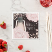 グロー素朴ランタンベビーピンク赤面バラスイーツ16 スタンダードカクテルナプキン (インサイチュ)