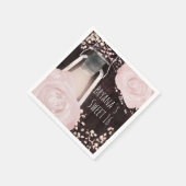 グロー素朴ランタンベビーピンク赤面バラスイーツ16 スタンダードカクテルナプキン (角)