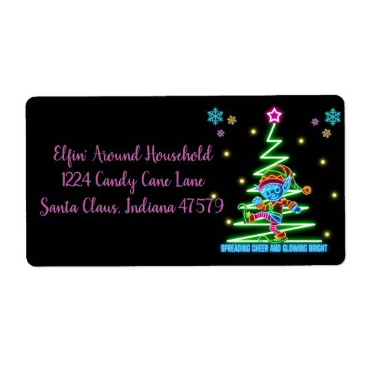 グロー表示小妖精や小人 ラベル (正面)