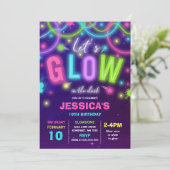 グロー誕生日招待状ネオングローダンスパーティー 招待状 (スタンド正面)