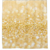 グロー金ゴールドグリッターパターン シャワーカーテン (正面)