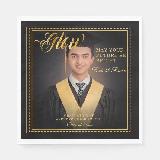 グロー：ゴールデンtouchあなたの未来を明るくする。 スタンダードランチョンナプキン (正面)