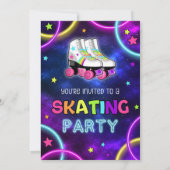 グロー スケートの招待状、ローラー スケートの招待状 招待状 (裏面)