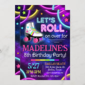 グロー スケートの招待状、ローラー スケートの招待状 招待状 (正面/裏面)