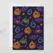 グロー ネオン ハロウィン バースデーパーティー 招待状 (裏面)