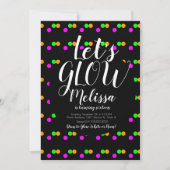 グロー バースデー カラフル ネオン グロー 暗闇で光るパーティー 招待状 (正面)