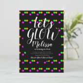 グロー バースデー カラフル ネオン グロー 暗闇で光るパーティー 招待状 (スタンド正面)