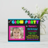 グロー パーティー 誕生日 招待状 カスタム フォト (スタンド正面)