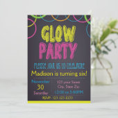 グロー パーティー 黒板 誕生日 招待状 (スタンド正面)