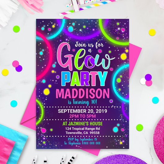 グロー パーティ 招待 ネオン グロー 招待状