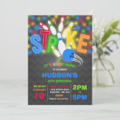 グロー ボウリング ご招待 ネオン グロー ボウリング パーティー 招待状 (スタンド正面)