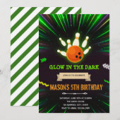 グロー ボウリング バースデー インビテーション (正面/裏面)