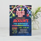 グロー レーザータグ & ボウリング バースデーパーティー 招待状 (スタンド正面)
