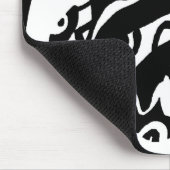 "グロー" B&W抽象芸術アート マウスパッド (コーナー)