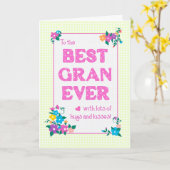 グロ最高のンエバーマザーズデイハグとキスカード カード (黄色い花)