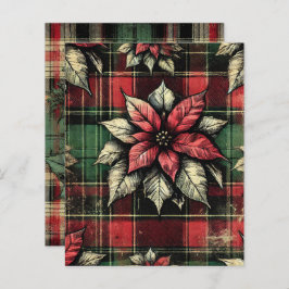 グンジーポインセチア格子布スクラップブック紙