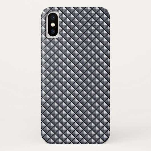グンメタルグレー、メタリックな外観、スタッズグリッド Case-Mate iPhoneケース (裏面)
