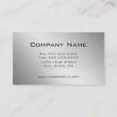 グンメタルモダンバンド付きブラッシュアルミニウム 名刺 (裏面)