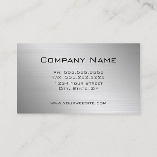 グンメタルモダンバンド付きブラッシュアルミニウム 名刺 (裏面)