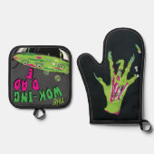 グーおもしろいリシおいしいウォークインパパパン 鍋つかみ&鍋敷きセット (正面)