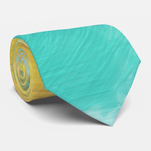 グーアッシュピンクターコイズイエローウォーター色 ネクタイ (ロール)