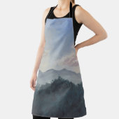 グーアッシュブルー山:鮮やか自然シーン エプロン (インサイチュ)