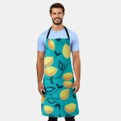 グーアッシュ継ぎ目無し模様（装飾用黄色いル） エプロン (着用した状態)