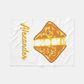 グーイグパーソナライズされたリルチーズサンドイッチ フリースブランケット (正面(横))