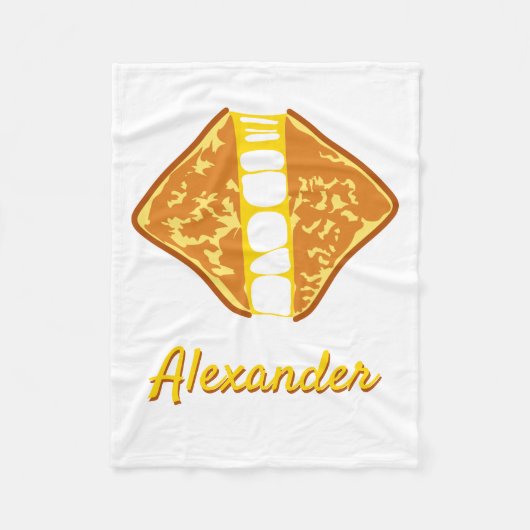 グーイグパーソナライズされたリルチーズサンドイッチ フリースブランケット (正面)