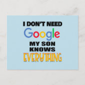 グーグルなんていらない、うちの子は全て知ってる ポストカード (正面)