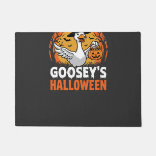 グージーのハロウィン魔女ガチョウレトロカートゥーン デザイン ドアマット