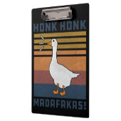 グースおもしろいホンクマダファカスレトロヴィンテージダック クリップボード (左)