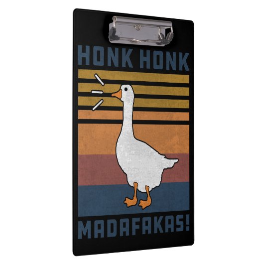 グースおもしろいホンクマダファカスレトロヴィンテージダック クリップボード (右)