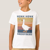 グースおもしろいホンクマダファカスレトロヴィンテージダック Tシャツ (正面)