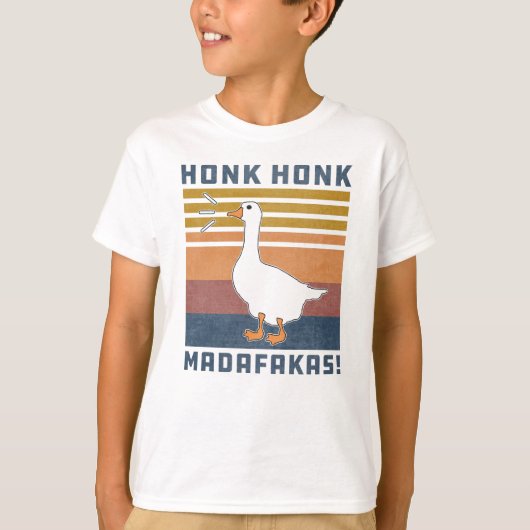 グースおもしろいホンクマダファカスレトロヴィンテージダック Tシャツ (正面)