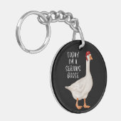 グースおもしろい引用文今日の私は深刻なグースだ キーホルダー (正面左)