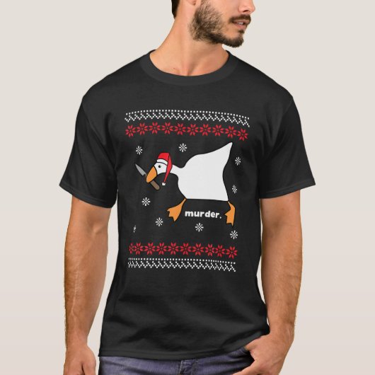 グースおもしろい殺人の醜いクリスマス Tシャツ (正面)