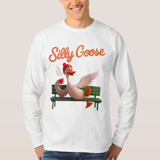 グースおもしろい間抜けキュートグースミームグース Tシャツ (正面)
