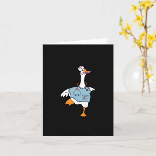 グースおもしろい間抜けナースクラブスクールナース学生 カード (黄色い花)