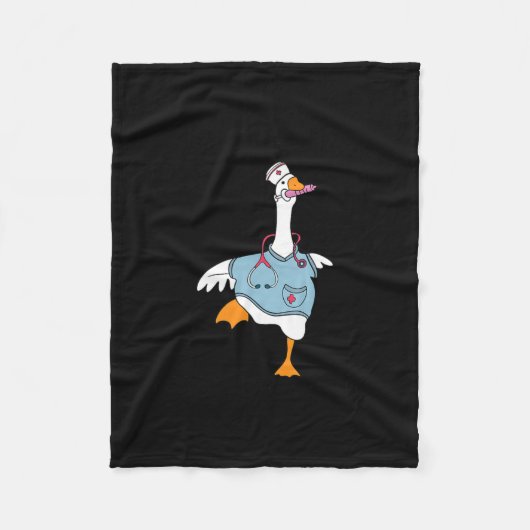 グースおもしろい間抜けナースクラブスクールナース学生 フリースブランケット (正面)